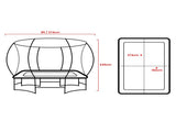 Kahuna 6 ft x 9 ft Rectangular Outdoor Trampoline with Basketball Set Rainbow TRA-FJP-RCT-69V-RB-BB