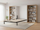 Single Wall Bed in White Gloss Space Saving Murphy Bed Kit with Black Door Handle V63-953801