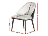 Artiss Dining Chairs Set of 2 Leather Seat Beige and Black UPHO-C-DIN-01-PU-WHX2