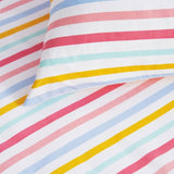 Minikins Rainbow Stripe Polyester Cotton Combo Fitted Sheet Set King Single V442-SIM-FITTEDSS-RAINBOWSTRIPE-MULTI-KS