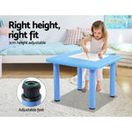 Keezi 5PCS Kids Table and Chairs Set Children Study Desk Furniture Plastic 4 Chairs KPF-TBCH-BU-5PC