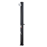 35L Solar Heated Shower, 195cm Showerhead Height Outdoor Shower, with Foot Faucet & Soap Box Rack, V952-TYNLYQHSPVCLYWFF3001V0