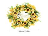 Sunflower Garland Door Ornament Ins Nordic Sunflower Decoration Hello Hanging Ornament V1294-YM0715-211029DY08-2