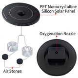 Solar-Powered Aquarium Air Pump with 2000mAh Backup Battery, Dual Outlets for Fish Tank, Pond & V1341-ZY-9SV8J3MK-BLACK