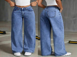 Medium Blue Size 4XL Roomy Straight Leg Jeans V1221-XM-LB6619-GM177