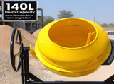 Kartrite Portable 140L Concrete Cement Mixer Sand Gravel Dual Mix Blades & Tipper Lock 550W Hea PCM-500-140