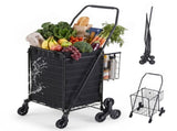 Emajin Shopping Trolley Cart Folding Aluminium Utility Cart Black ST-45KG-ALU-BK