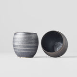 Cup Set Sho Chu 2pcs 320ml Silver Bronze Glaze V637-C5466