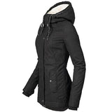 Waterproof Warm Winter Jacket with Hood, Thick Fleece Lined Cotton Jacket for Women - yujia Black V1237-ZY-203-3948
