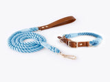 Premium Leather Pet Collar and Leash - Soft, Strong Braided Rope V888-ELOSUNG31252