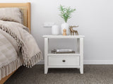 2-tier Bedside Table with Storage Drawer 2 PC Rustic White V264-TAB-710C-WHE-2PC-1