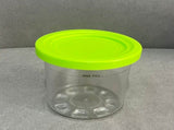 Dishwasher washable, colored lid, transparent/gray/stone gray/pink/water green ice cream storage jar V1192-AZ-W-13937