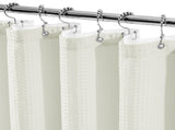 230gsm Waffle Shower Curtain Beige Bath Curtain with Weighted Hem for Cloakroom and Shower Room V1294-YM0901-YM888YBTMSY04V24W0101
