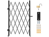 Single Folding Security Gate, Lockable Scissor Gate with 360 degree Swivel Casters, Outdoor V952-GZDZDAQM79483EIKM001V0