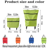 2-in-1 Foldable Shopping Trolley Bag, Waterproof Oxford Fabric & 33 lbs Heavy Duty Rolling Cart, V1366-AZ2-W-10836