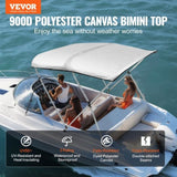 3 Bow Bimini Top Boat Cover, 900D Polyester Canopy with 1" Aluminum Alloy Frame, Waterproof and Sun V952-3GCYZYP6L677QR7NKV0