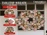 Christabelle 71cm Christmas Wreath Pink Front Door Decoration Jewelled Baubles Flowers Pine Con 112_GUE522