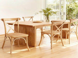 Artiss 4x Dining Chairs Rattan Wooden Kitchen Accent Chair Cafe Lounge Rubber Wood DINC-G-RA-NTX4