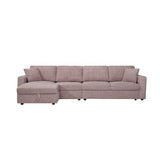 5-Piece Pink Modular Corduroy Sofa with Storage Chaise V43-SOF-IRS-PK