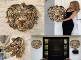 Father's Day Gift, Rare Lion Wall Art Sculpture Hollow Metal Male Lion Wall Art Decoration, Creative V1366-AZ2-W-05484
