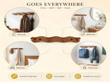 Wall Mount Coat Rack with Walnut Wood Material Strong Load Bearing and Wide Use for Hanging Clothes V1366-AZ2-W-15093