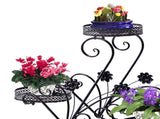 Levede Plant Stand Outdoor Indoor Metal Black UM1175-BKX2