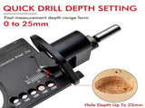 Hidden Hinge Drilling Jig Template Locator for Cabinet Door Installation, Adjustable Punch V1341-ZY-TJYYQAJB-BLACK