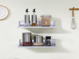 21.8 x 40.6 cm Stainless Steel Shelf, Wall Mounted Floating Shelving with Backsplash, 20 kg Load V952-BGSCTTLL86162MWQSV0