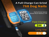 Cordless Electric Pet Nail Grinder with Adjustable 5-Speed Control, Ultra-Quiet Motor, LCD Display, V1341-ZY-K95N65FL-2DIAMONDGRINDINGHEADS