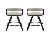 Artiss Bar Stools Set of 2 Swivel Kitchen Chair Metal Counter Beige Leather BA-TW-W0098-BGX2