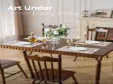 Beige Placemats Set of 6 - Heat Resistant Non-Slip Place mats for Dining Table, Washable Durable PVC V1258-DP02-C-1304