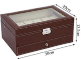 12 Slot PU Leather Lockable Watch and Jewelry Storage Boxes V178-84503