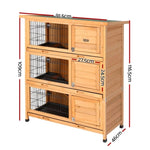 i.Pet Rabbit Hutch Chicken Coop 91.5cm x 46cm x 116.5cm Chicken Coop Large House Cage Run Wooden PET-GT-RHT1240-3L