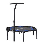 Everfit 48inch Hexagon Fitness Trampoline Rebounder Adjustable Handrail Blue TRAMPO-C-MINI48-HEX-BLBK