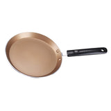 Flat Bottom Nonstick Frying Pan with Bakelite Handle for Kitchen Golden Aluminum V1369-AZ3-W-21430