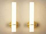 Gold Battery Operated Wall Sconce Set of 2, Rechargeable Wireless LED, Remote, Dimmable 3000K-6000K V1263-JX-5795
