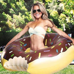 2pcs Coffee Inflatable Giant Donut Raft Swim Ring Float Swimming Pool Beach Lounge Pink Coff 120CM V201-W12783366X2