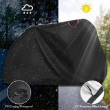 Waterproof 210D Oxford Bike Cover with UV Protection and Lock Holes for 1 or 2 Bicycles, Black, 190 V1189-LC-HW-00700