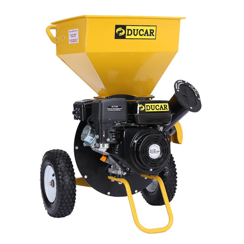 Ducar 7HP Wood Chipper Shredder Mulcher Grinder Petrol Yellow Black WCP-Z05-YLBK