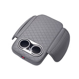 Car Armrest Cushion With 2 Cup Holder And Side Pocket Pu Leather Beige V1189-LWWAL-20260327-04356