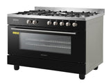 Devanti 90cm Dual Fuel Cooker Gas Cooktop Electric Oven 5 Burner FDO-GAS-5B-BK