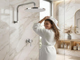 Cefito 9'' Rain Overhead Swivel Shower Head with Wall Bathroom Mixer Silver SHOWER-A3-RO-9-SI-MIXER-RO