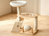 Rubber Wood & Acrylic Cat Tree V1408-W2