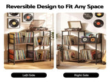 Artiss Record Player Stand with Vinyl Record Storage Turntable Stand MET-RPS-26128-RB