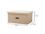SOGA 2X Beige Small Foldable Canvas Storage Box Cube Clothes Basket Organiser Home Decorative Box SBOX005X2