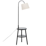 Naples Tripod Floor Lamp Shelf Storage Drawer Bed Side Table Light w/ USB Charger V563-75175