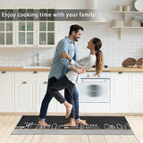 2 Pack Washable Kitchen Rugs, Pattern, Non-Slip Kitchen Mat, for Kitchen, Dining Room, Chef Hat, 40 V1237-ZY-715-168