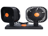Car Air Cooling Fan Dual Head USB Universal Cooling Device 360 Degree Adjustable Square Low Noise V1294-YM0714-3113210204611