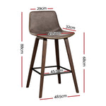 Artiss Bar Stools Kitchen Counter Barstools Leather Wooden Chairs x2 BA-TW-8701-BZX2