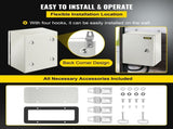 NEMA Steel Enclosure, 25 x 20 x 15 cm NEMA 4X Steel Electrical Box, IP66 Waterproof & Dustproof, V952-DQXJSTCFS25X20X15V0